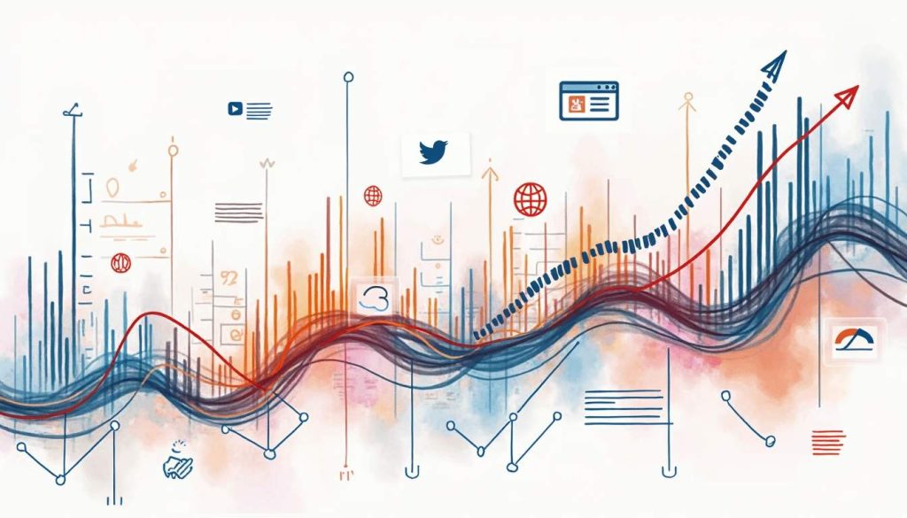 An abstract representation of a digital marketplace
