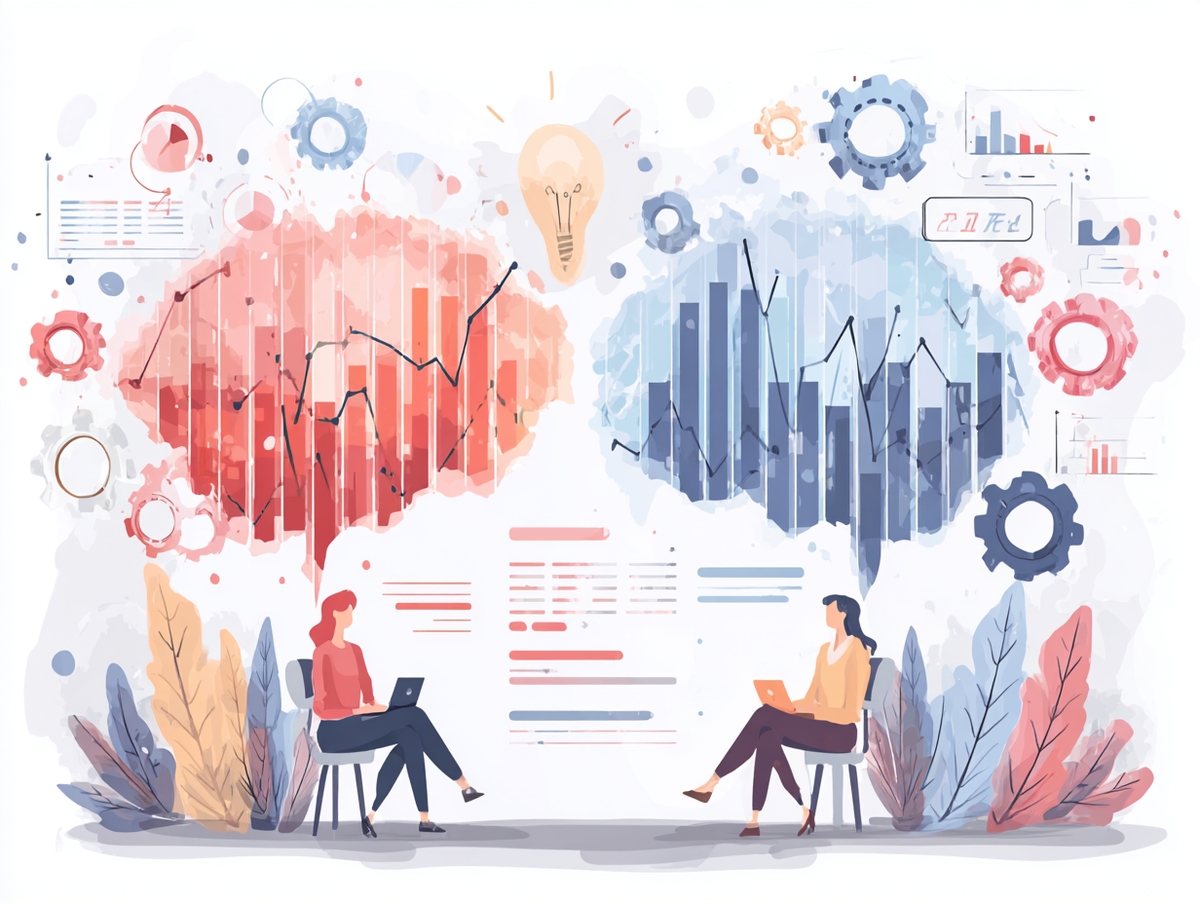 Ilustración de seo basado en datos vs. intuición
