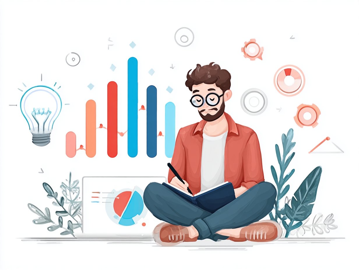 Emprendedor latinoamericano registrando datos de adquisición de clientes en hoja de cálculo