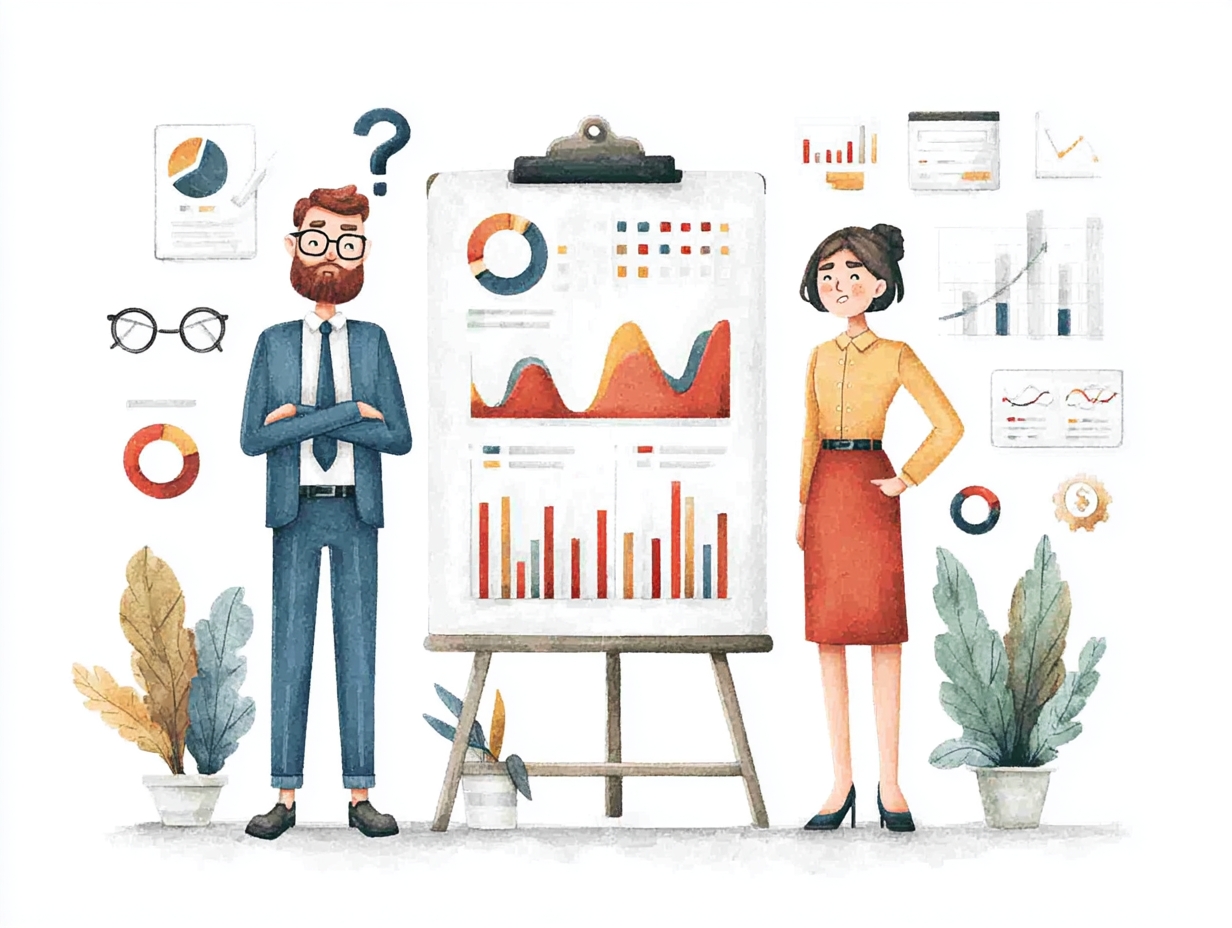 Dos empresarios comparando datos: uno con analytics incompleto y otro con atribución multicanal real