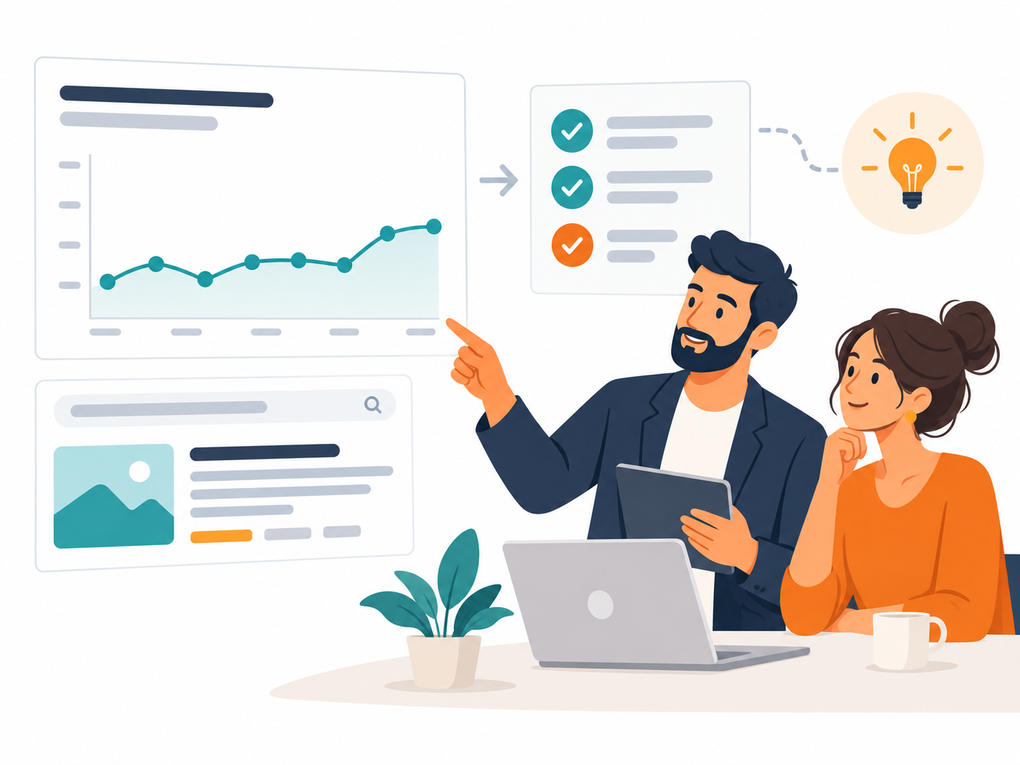 Equipo revisa una línea base de CTR, impresiones y clics antes de cambiar un snippet